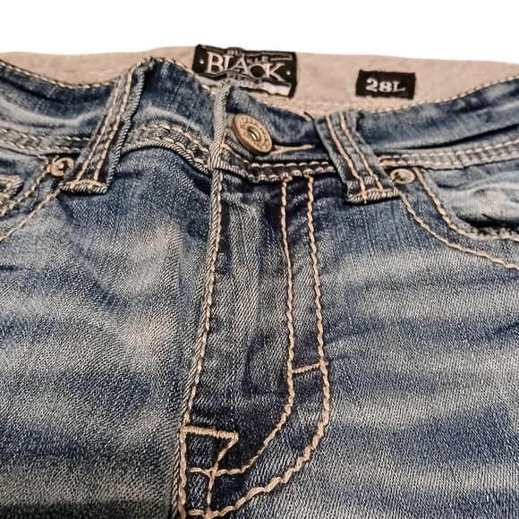 BKE Buckle Black Fit No 3 Mens Size 28L Blue Bootcut Jeans BBLA364 - Picture 10 of 14